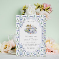 Blue Floral Coquette Tea Party Bridal Shower