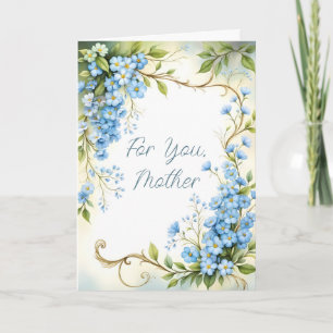 Blue Floral Corner Design Card
