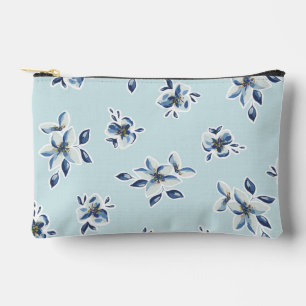 Blue floral cosmetic bag
