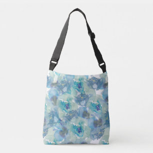 Blue Floral Crossbody Bag 