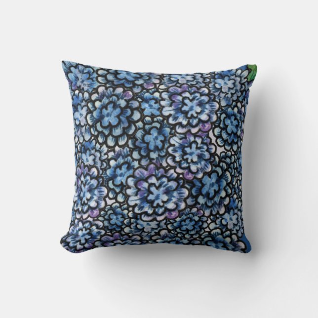 Blue Floral Cushion (Front)