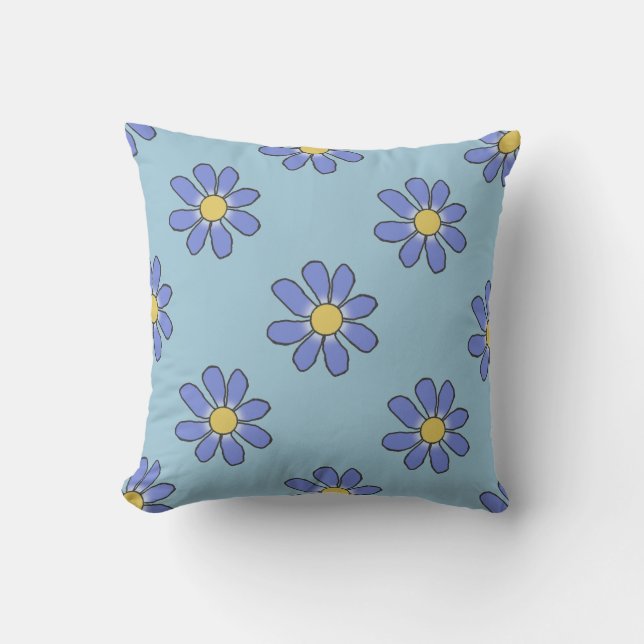 Blue Floral Cushion (Front)