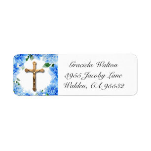 Blue Floral   Dahlias   Crucifix