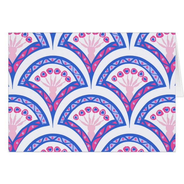 blue floral damask pattern  (Front Horizontal)