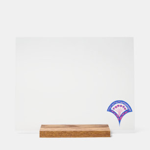 blue floral damask pattern acrylic sign