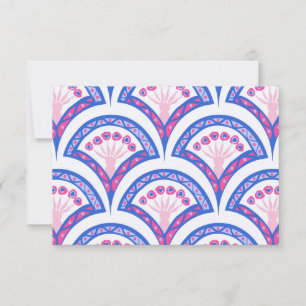 blue floral damask pattern advice card