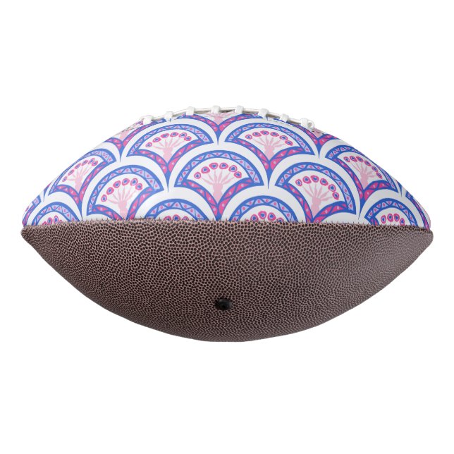 blue floral damask pattern  american football (Rotated 270)