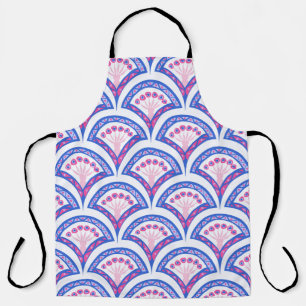 blue floral damask pattern  apron