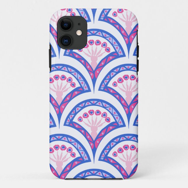 blue floral damask pattern  Case-Mate iPhone case (Back)