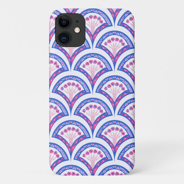 blue floral damask pattern  Case-Mate iPhone case (Back)