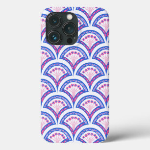 blue floral damask pattern iPhone 13 pro case
