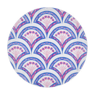 blue floral damask pattern  cutting board