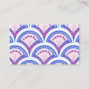 blue floral damask pattern enclosure card