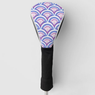 blue floral damask pattern golf head cover