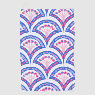 blue floral damask pattern  golf towel