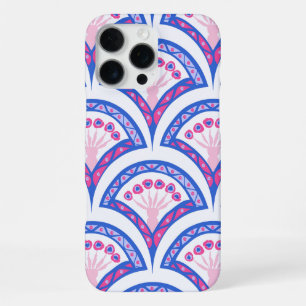 blue floral damask pattern iPhone 16 pro max case
