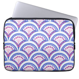 blue floral damask pattern  laptop sleeve