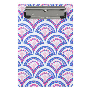 blue floral damask pattern mini clipboard