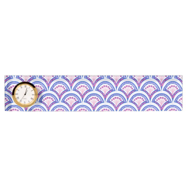 blue floral damask pattern  nameplate (Front)