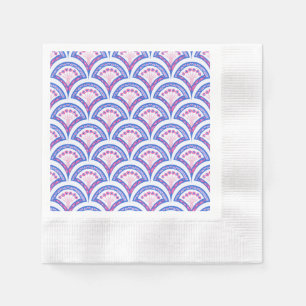 blue floral damask pattern napkin
