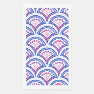 blue floral damask pattern napkin