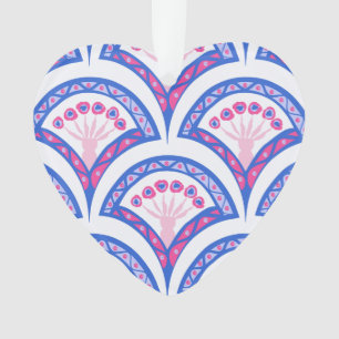 blue floral damask pattern ornament