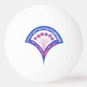 blue floral damask pattern ping pong ball
