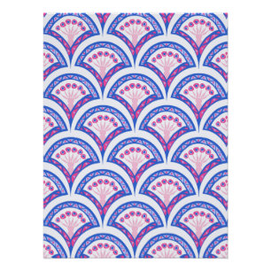 blue floral damask pattern  poster