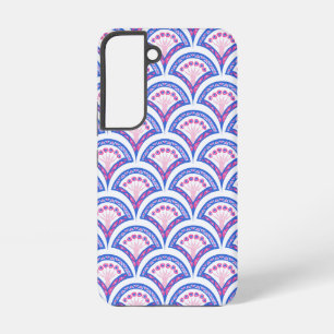 blue floral damask pattern samsung galaxy case