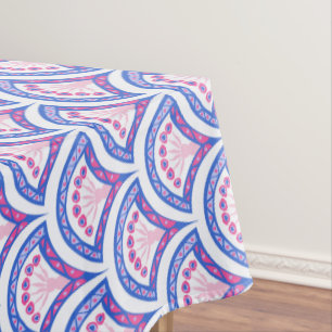 blue floral damask pattern  tablecloth