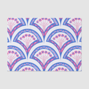 blue floral damask pattern  tissue paper