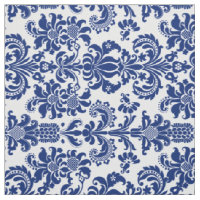 Blue Floral Damasks Custom Yellow Background