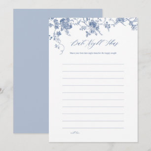 Blue Floral Date Night Ideas Cards