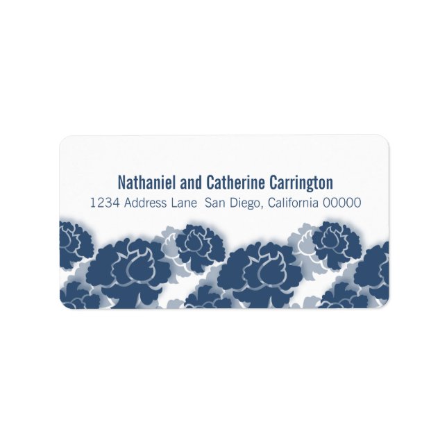 Blue Floral Decadence Address Labels (Front)
