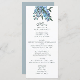 Blue Floral Delphinium Bouquet Menu