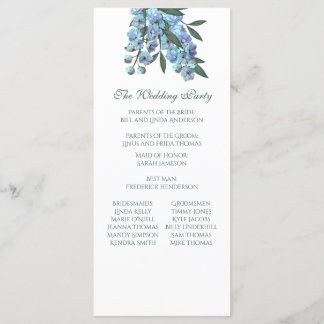 Blue Floral Delphinium Bouquet Programme