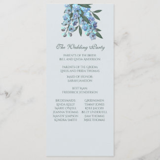 Blue Floral Delphinium Program Programme