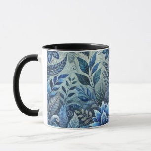 Blue Floral Design Coffee Mug