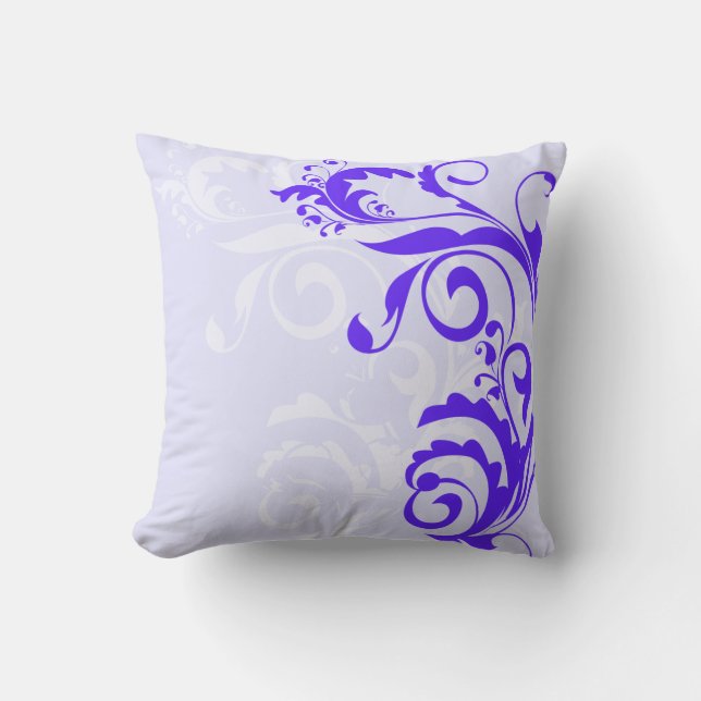 Blue Floral Design Cushion (Front)