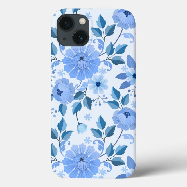 blue Floral Design  gift daughter  Case-Mate iPhone Case (Back)