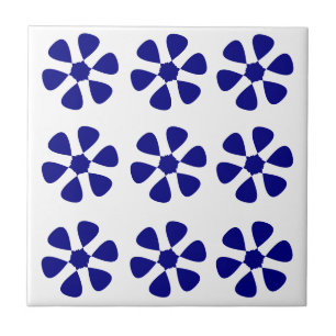 Blue Floral Design Tile