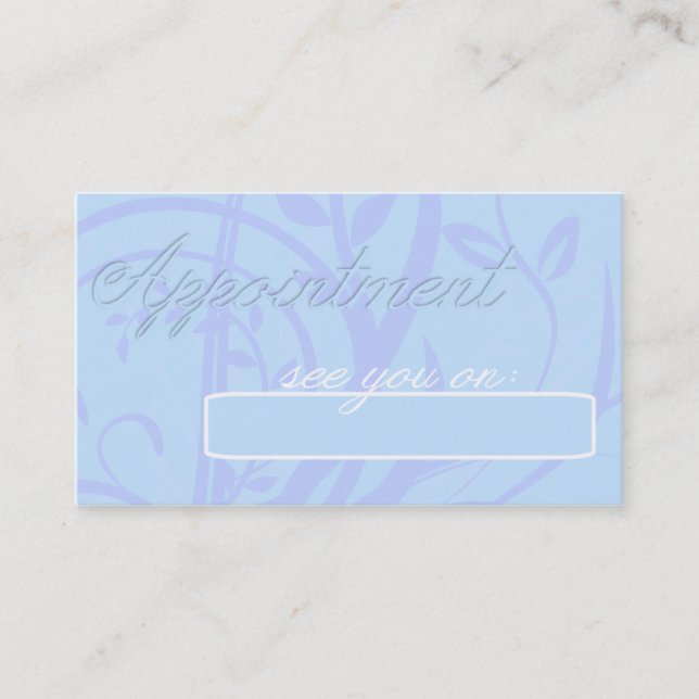Blue Floral Designer Appointment Cards (Front)