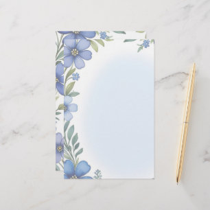 Blue Floral Elegance Stationery Set