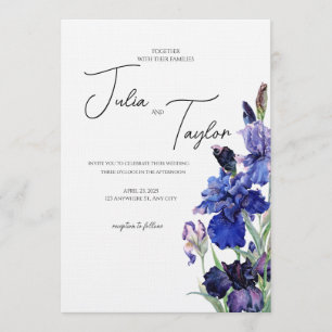 Blue Floral Elegant Background Invitation