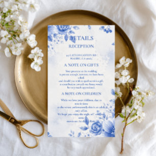 Blue Floral Elegant Watercolor Enclosure Card