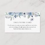 Blue Floral Enclosure Card<br><div class="desc">Use this space to custom create any insert card for your invitation such as a gift registry,  wishing well,  honeymoon fund,  books for baby,  display shower,  etc. Featuring watercolor blue florals with green leaves.Matching items in the Time for Tea - Blue Collection in the Adore Paper Co Zazzle shop.</div>
