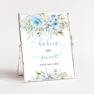 Blue floral eucalyptus babies are sweet pedestal sign