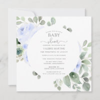 Blue Floral Eucalyptus Botanical Baby Shower