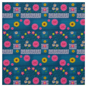 Blue Floral Fabric