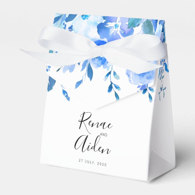 Blue Floral Favour Box (Front Side)